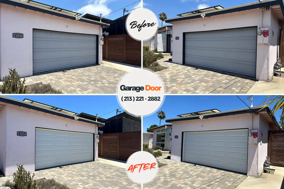 Before and after: garage door repair Throop, PA